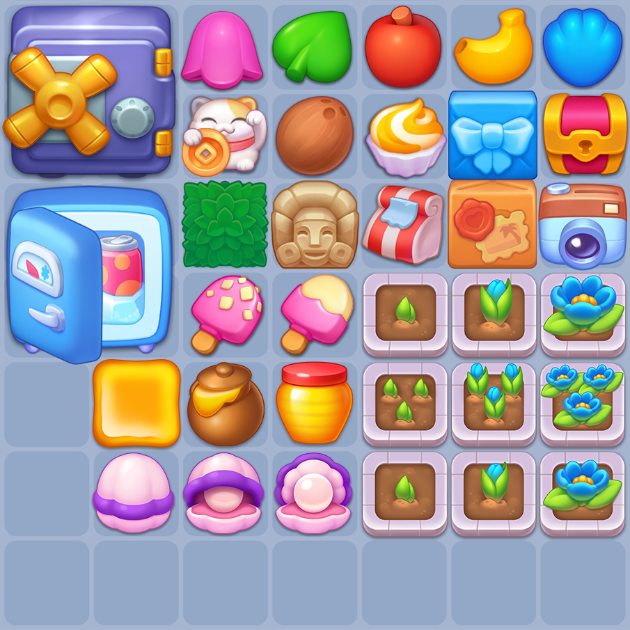 Match 3 and merge art